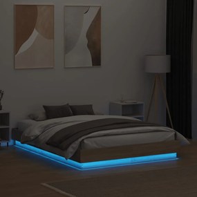 Giroletto con luci led rovere sonoma 140x190 cm