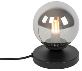 Lampada da tavolo moderna nera con vetro fumé - ATHENS