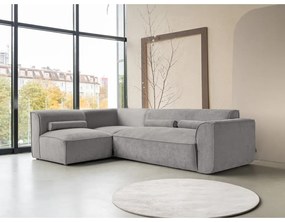 Divano angolare componibile in grigio chiaro (con penisola a sinistra) Flex Felix – Miuform