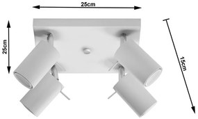 Plafoniera da Soffitto in acciaio 4xGU10 RING 4 Orientabile da interno
