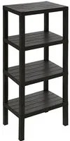 Colonna Bagno Scaffale 4 Ripiani Plastica Feridras Woody Colore: Nero