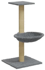 Albero per gatti con palo tiragraffi sisal grigio chiaro 74 cm