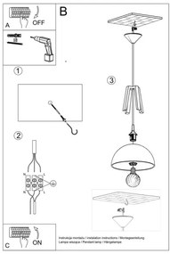 Sollux SL.0388 - Lampadario a sospensione con filo CASCO 1xE27/60W/230V diametro 30 cm
