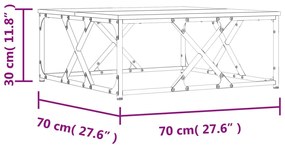 Tavolino da Salotto Grigio Sonoma 70x70x30 cm Legno Multistrato