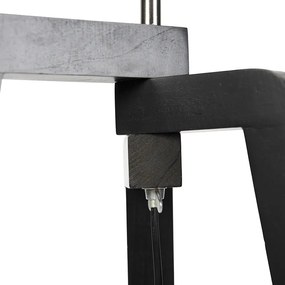 Lampada da terra nera a treppiede con paralume a forma di foglia e interno dorato 50cm - Puros