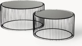 Set di 2 tavolini da salotto con piano in vetro Wire