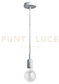 Gso084- pendente flip cavo in stoffa e rosone nickel 1 luce attacc...