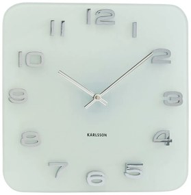 Orologio in vetro bianco Present Time Vintage - Karlsson