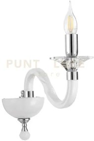 Applique ravel 1 luci bianco e cromo attacco e14 h.29cm