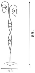 Lampada da terra KOKARDA 2xE14/60W/230V