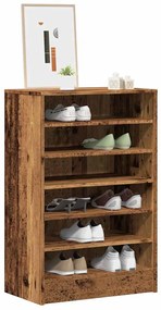 Scarpiera Legno Antico 60x35x92 Cm İn Legno Multistrato /
