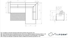 Divano letto angolare grigio scuro (variabile) Homely Tommy - Miuform