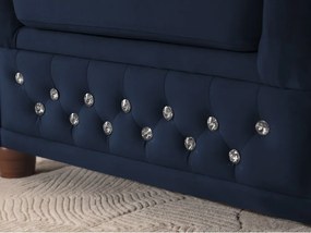 Poltrona chesterfield blu con rivestimento in velluto York Blik – Ropez