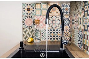 KFA Armatura 6553-915-00-Rubinetto per lavello con braccio flessible RUMBA 40,5cm nero/cromo lucido