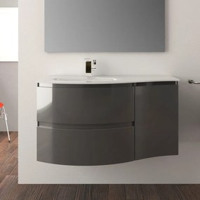 Mobile sottolavabo e lavabo Vague per vasca a sinistra antracite L 104 x H 55 x P 52 cm 2 cassetti