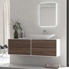 Mobile bagno 150cm doppio lavabo bicolore con 4 cassetti SPR-150D - KAMALU