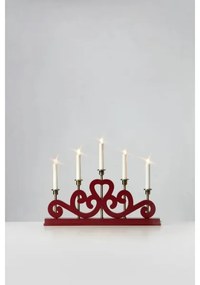 Markslöjd 706211 - Candelabro natalizio ENEBY 5xE10/3W/230V rosso/ottone