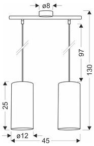 Lampada a sospensione marrone chiaro ø 12 cm Ballo - Candellux Lighting
