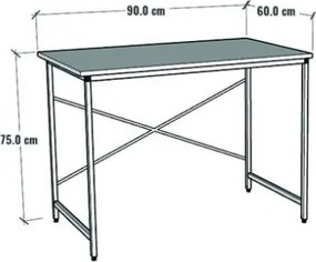 Scrivania Stile Industrial Ferro E Legno 90x60x73 Adam Antracite