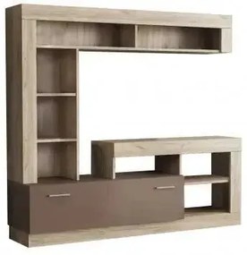 Parete Soggiorno Leonard Rovere e Taupe - Dimensioni: cm 170 x 42 x 170 h