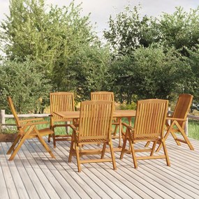 Set Da Pranzo Da Giardino 7 Pz İn Legno Massello Di Teak /