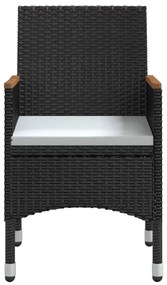 Set da pranzo da giardino 5 pz con cuscini nero