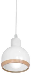 Lampadario su filo OVAL 1xE27/60W/230V bianco