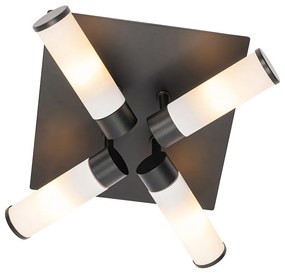Lampada da soffitto moderna per bagno nera a 4 luci IP44 - Bath