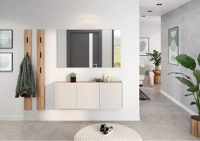 Armadietto color crema con effetto rovere da appendere 138x52x25 cm Libbiano – Germania