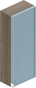 Pensile bagno Quadra rovere cotto/cielo opaco in vetro, 1 anta apertura da destra e sinistra P 16 x L 30 x H 75 cm