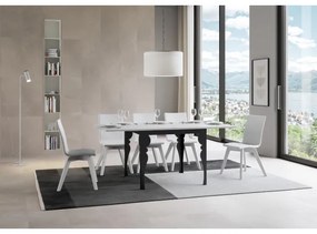 Tavolo Paxon Libra Bianco Frassino 90x90 Allungato 90x180 telaio e gambe Antracite