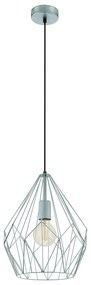 Lampadario A Sospensione Vintage Carlton Acciaio Azzurro Menta 1 Luce E27