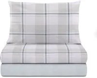 Completo letto singolo scozzese azzurro in flanella