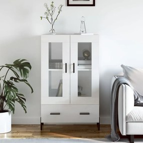 Credenza Bianco Lucido 69,5x31x115 Cm İn Legno Multistrato /