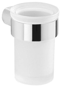 Gedy - Portaspazzolino a parete PIRENEI bianco latte vetro/cromo lucido