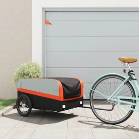 Rimorchio Da Bici Nero E Arancione 45 Kg İn Ferro /