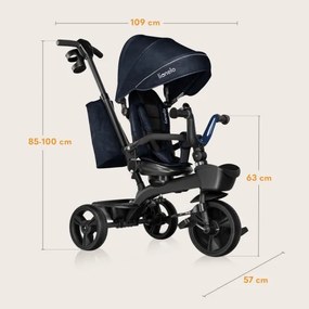 Lionelo - Triciclo KORI per bambini Blu navy
