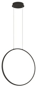 Lampada a sospensione con cerchio verticale in metallo Nero 60 cm NOVA