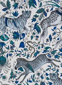 Clarke & Clarke Carta da parati Protea - Blue
