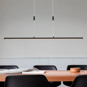 Lampada LED a sospensione Arneja di Lindby, nera, CCT, regolabile in altezza dimmerabile, Nero, Soggiorno / Sala da pranzo, Alluminio, Moderno