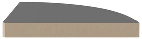 Scaffali angolari a parete 4 pz grigio lucido 35x35x3,8 cm mdf