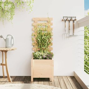 Fioriera Giardino Con Rastrelliera 39x39,5x114cm Massello Pino /