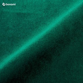 Divano letto angolare in velluto verde, angolo sinistro Lofty Lilly - Miuform