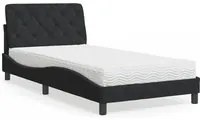 Letto con Materasso Nero 100x200 cm in Velluto 3208642