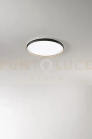 Plafoniera in alluminio nero opaco + oro opaco halo led 40w cct 300...