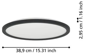 Eglo 901439 - Lampada LED da bagno ROVITO 18,5W/230V diametro 38,9 cm IP44 nero