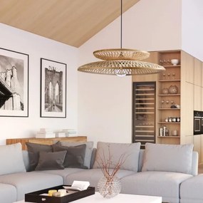 Lampadario a sospensione con filo BALI 1xE27/20W/230V diametro 60 cm bambù