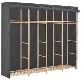 Armadio Grigio 200x40x170 Cm İn Tessuto /