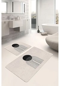 Tappeti da bagno beige in set da 2 100x60 cm - Minimalist Home World