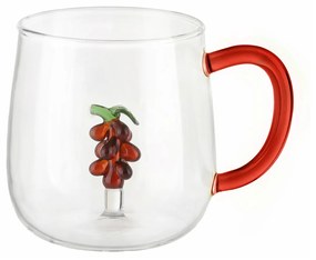 Mug in vetro borosilicato 380 ml uva